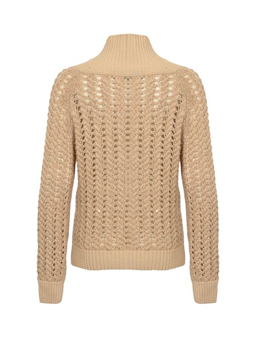 Maglia a trecce in misto lana e cashmere con paillettes D. Exterior | 611814TALC